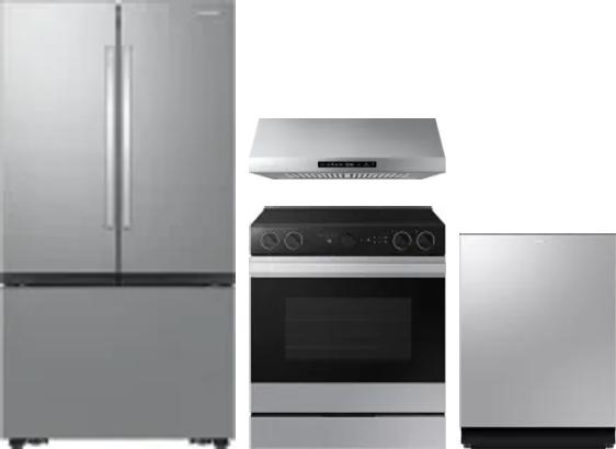 4 Piece Package Includes Refrigerator, Range, Hood And Dishwasher