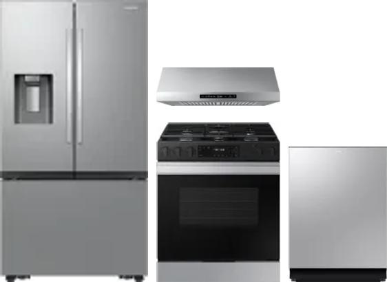 4 Piece Package Includes Refrigerator, Range, Hood And Dishwasher