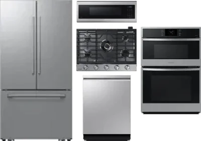 5 Piece Package Includes Refrigerator, Cooktop, Wall Oven, Microwave And Dishwasher