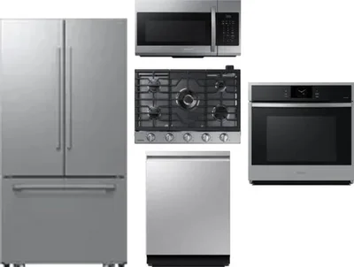 5 Piece Package Includes Refrigerator, Cooktop, Wall Oven, Microwave And Dishwasher