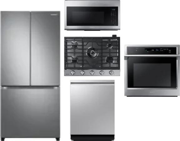 5 Piece Package Includes Refrigerator, Cooktop, Wall Oven, Microwave And Dishwasher