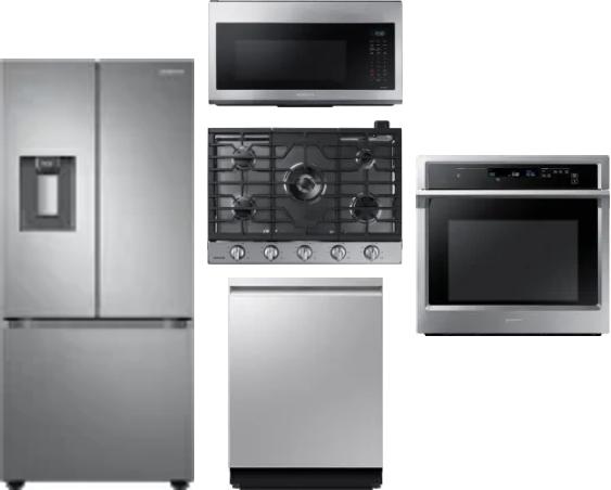 5 Piece Package Includes Refrigerator, Cooktop, Wall Oven, Microwave And Dishwasher