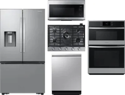 5 Piece Package Includes Refrigerator, Cooktop, Wall Oven, Microwave And Dishwasher