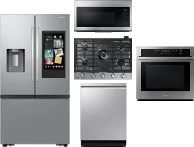 5 Piece Package Includes Refrigerator, Cooktop, Wall Oven, Microwave And Dishwasher