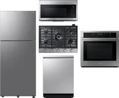 5 Piece Package Includes Refrigerator, Cooktop, Wall Oven, Microwave And Dishwasher