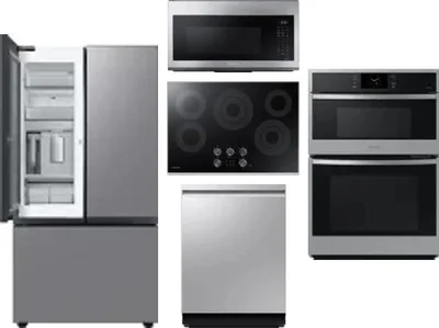 5 Piece Package Includes Refrigerator, Cooktop, Wall Oven, Microwave And Dishwasher