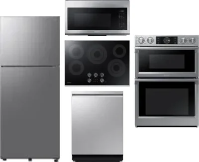 5 Piece Package Includes Refrigerator, Cooktop, Wall Oven, Microwave And Dishwasher