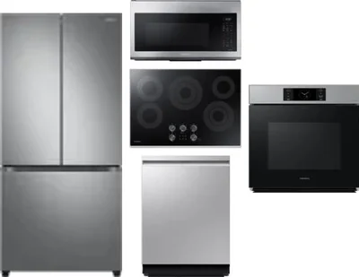 5 Piece Package Includes Refrigerator, Cooktop, Wall Oven, Microwave And Dishwasher