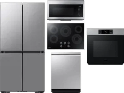 5 Piece Package Includes Refrigerator, Cooktop, Wall Oven, Microwave And Dishwasher