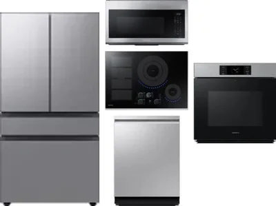 5 Piece Package Includes Refrigerator, Cooktop, Wall Oven, Microwave And Dishwasher