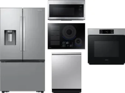 5 Piece Package Includes Refrigerator, Cooktop, Wall Oven, Microwave And Dishwasher