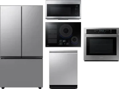5 Piece Package Includes Refrigerator, Cooktop, Wall Oven, Microwave And Dishwasher