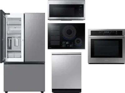 5 Piece Package Includes Refrigerator, Cooktop, Wall Oven, Microwave And Dishwasher