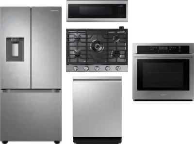 5 Piece Package Includes Refrigerator, Cooktop, Wall Oven, Microwave And Dishwasher