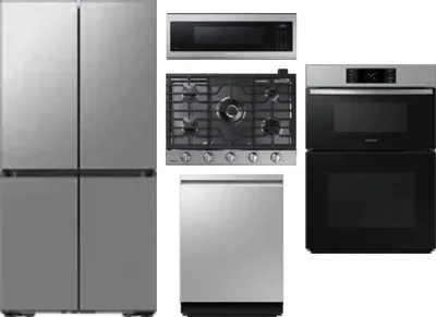 5 Piece Package Includes Refrigerator, Cooktop, Wall Oven, Microwave And Dishwasher