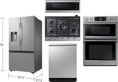 5 Piece Package Includes Refrigerator, Cooktop, Wall Oven, Microwave And Dishwasher