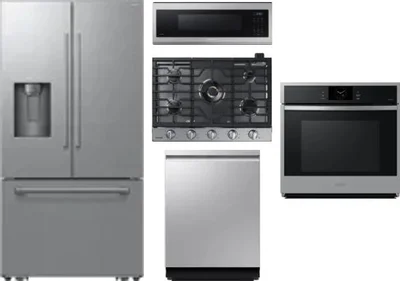 5 Piece Package Includes Refrigerator, Cooktop, Wall Oven, Microwave And Dishwasher