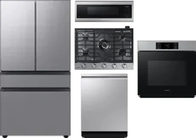 5 Piece Package Includes Refrigerator, Cooktop, Wall Oven, Microwave And Dishwasher