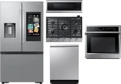 5 Piece Package Includes Refrigerator, Cooktop, Wall Oven, Microwave And Dishwasher