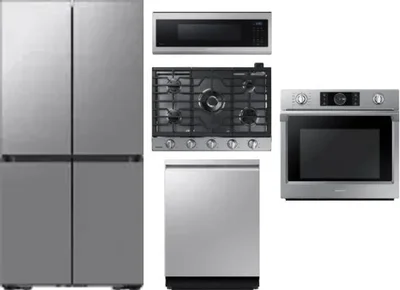 5 Piece Package Includes Refrigerator, Cooktop, Wall Oven, Microwave And Dishwasher