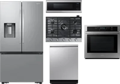 5 Piece Package Includes Refrigerator, Cooktop, Wall Oven, Microwave And Dishwasher