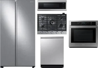 5 Piece Package Includes Refrigerator, Cooktop, Wall Oven, Microwave And Dishwasher