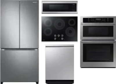 5 Piece Package Includes Refrigerator, Cooktop, Wall Oven, Microwave And Dishwasher