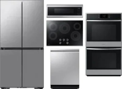 5 Piece Package Includes Refrigerator, Cooktop, Wall Oven, Microwave And Dishwasher