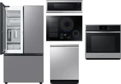 5 Piece Package Includes Refrigerator, Cooktop, Wall Oven, Microwave And Dishwasher