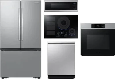 5 Piece Package Includes Refrigerator, Cooktop, Wall Oven, Microwave And Dishwasher
