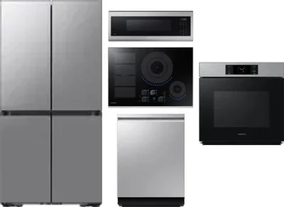 5 Piece Package Includes Refrigerator, Cooktop, Wall Oven, Microwave And Dishwasher