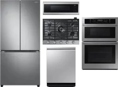 5 Piece Package Includes Refrigerator, Cooktop, Wall Oven, Microwave And Dishwasher