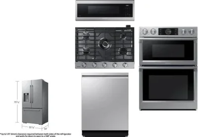 5 Piece Package Includes Refrigerator, Cooktop, Wall Oven, Microwave And Dishwasher