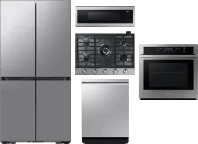 5 Piece Package Includes Refrigerator, Cooktop, Wall Oven, Microwave And Dishwasher