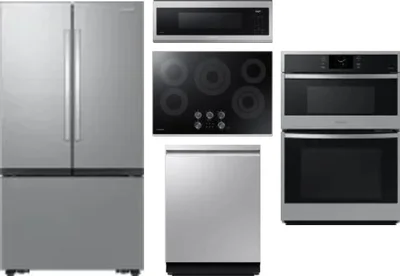 5 Piece Package Includes Refrigerator, Cooktop, Wall Oven, Microwave And Dishwasher