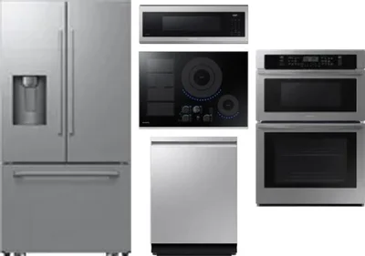 5 Piece Package Includes Refrigerator, Cooktop, Wall Oven, Microwave And Dishwasher