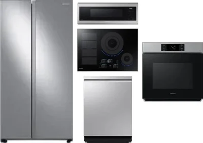 5 Piece Package Includes Refrigerator, Cooktop, Wall Oven, Microwave And Dishwasher