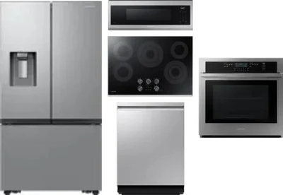 5 Piece Package Includes Refrigerator, Cooktop, Wall Oven, Microwave And Dishwasher