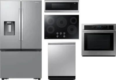 5 Piece Package Includes Refrigerator, Cooktop, Wall Oven, Microwave And Dishwasher