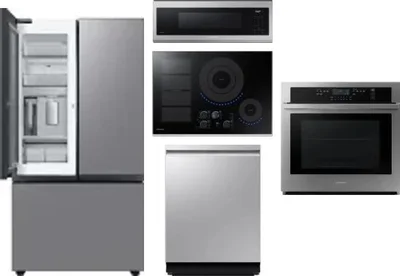 5 Piece Package Includes Refrigerator, Cooktop, Wall Oven, Microwave And Dishwasher