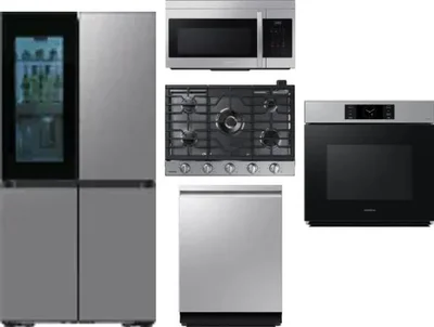 5 Piece Package Includes Refrigerator, Cooktop, Wall Oven, Microwave And Dishwasher