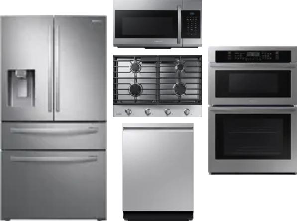 5 Piece Package Includes Refrigerator, Cooktop, Wall Oven, Microwave And Dishwasher