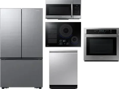5 Piece Package Includes Refrigerator, Cooktop, Wall Oven, Microwave And Dishwasher