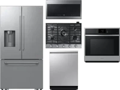 5 Piece Package Includes Refrigerator, Cooktop, Wall Oven, Microwave And Dishwasher