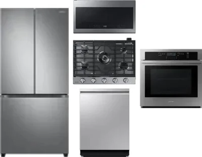 5 Piece Package Includes Refrigerator, Cooktop, Wall Oven, Microwave And Dishwasher
