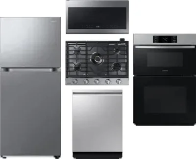 5 Piece Package Includes Refrigerator, Cooktop, Wall Oven, Microwave And Dishwasher