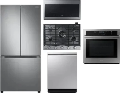 5 Piece Package Includes Refrigerator, Cooktop, Wall Oven, Microwave And Dishwasher