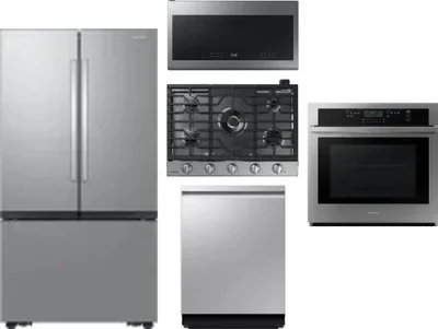 5 Piece Package Includes Refrigerator, Cooktop, Wall Oven, Microwave And Dishwasher