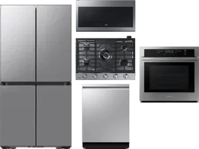 5 Piece Package Includes Refrigerator, Cooktop, Wall Oven, Microwave And Dishwasher