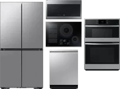 5 Piece Package Includes Refrigerator, Cooktop, Wall Oven, Microwave And Dishwasher
